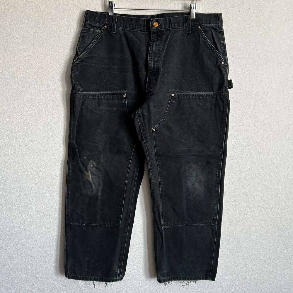 Carhartt B01 BLK black double knee work wear carpenter pants